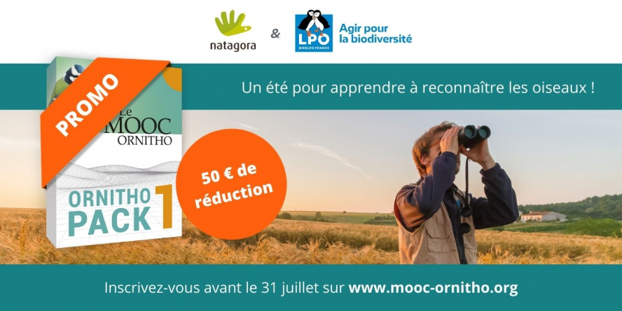 MOOC ornitho, promo sur le pack 1 - 50€ de réduction